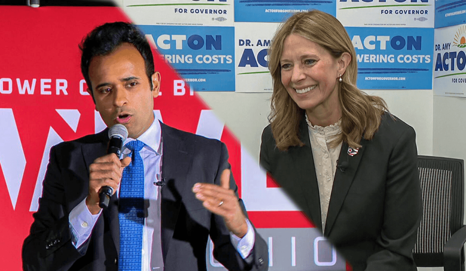 Vivek Ramaswamy holds smallest lead over Amy Acton with one week to go until Election Day