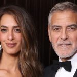 Amal Clooney wows in liquid optical illusion dress for date night with George