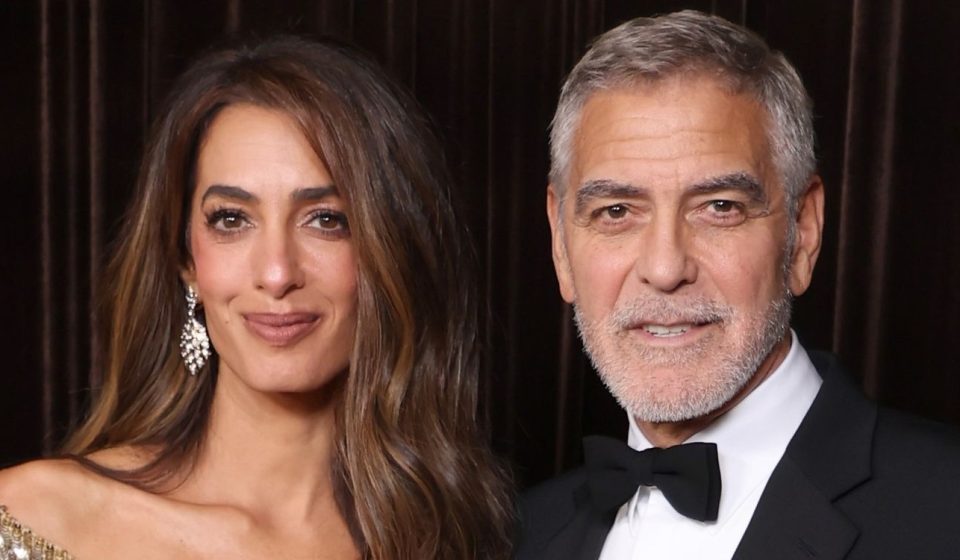 Amal Clooney wows in liquid optical illusion dress for date night with George