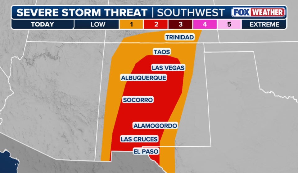 Severe weather threat moves to New Mexico after rare tornado watch