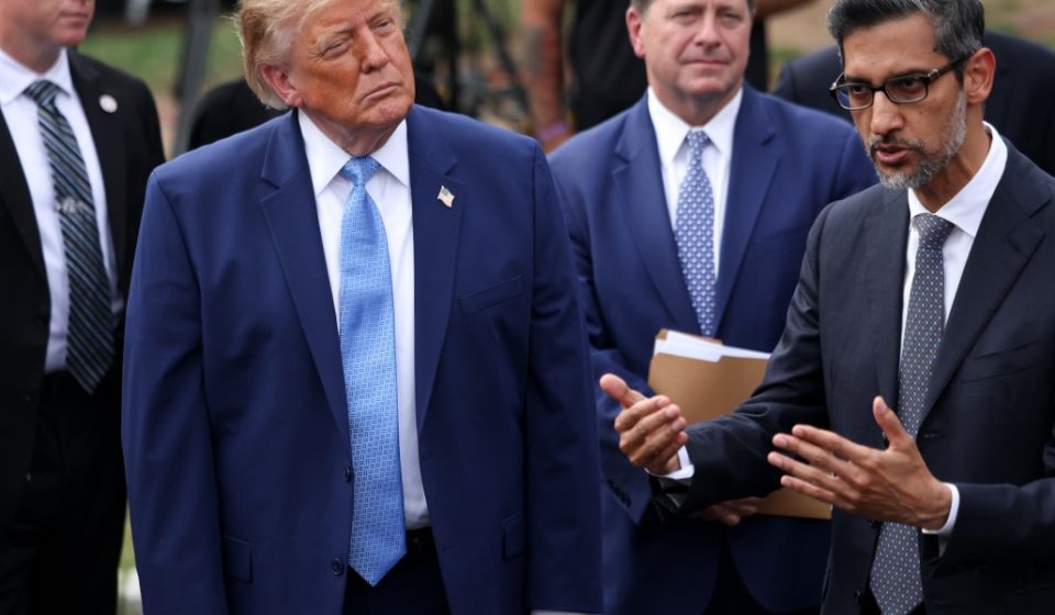 Trump wanted a “Trump Ocean” on Google Maps. He says CEO Sundar Pichai shut him down