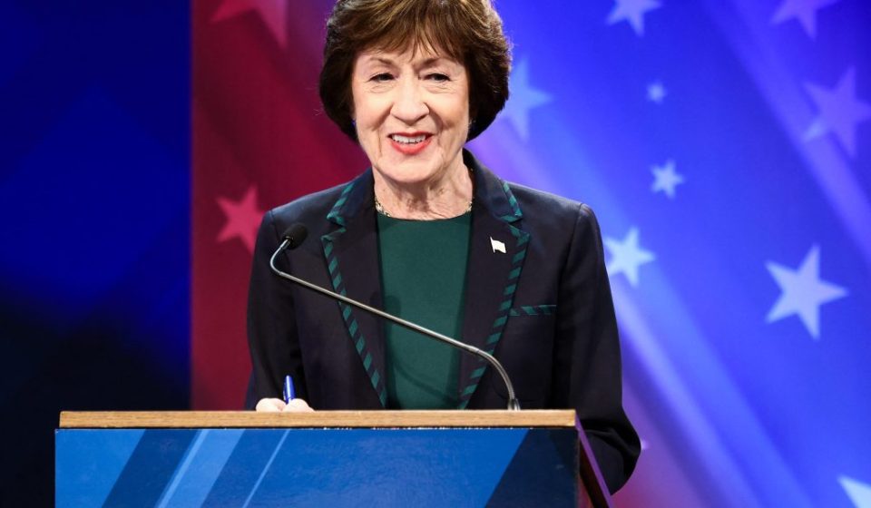 Republican Senator Collins promotes his 'true Maine blue blood' by joining forces with ex-Dem Manchin