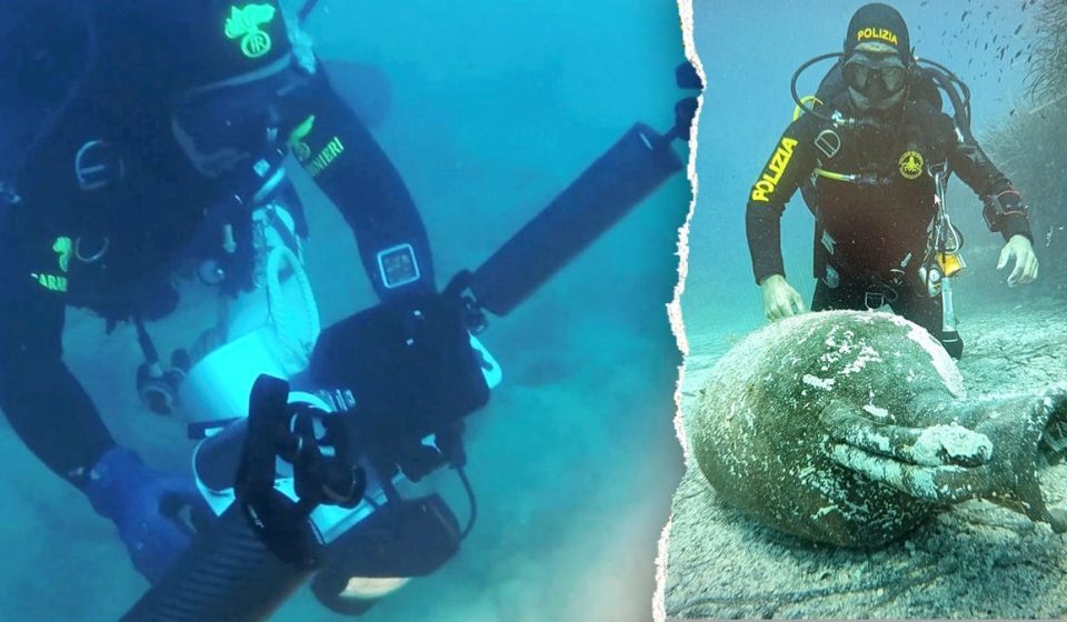 Ancient Roman artifacts discovered on Sardinia seabed by police divers