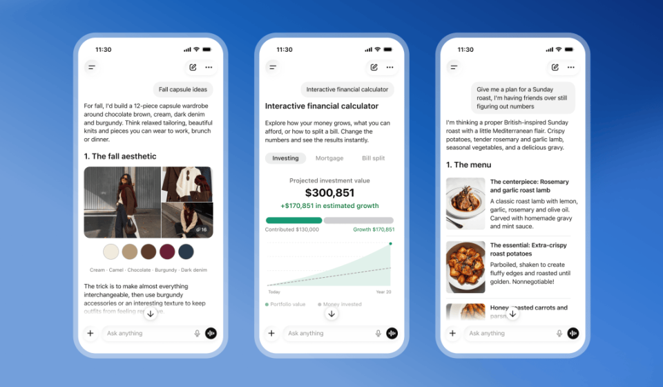 ChatGPT’s ‘Intelligent UI’ update populates its responses with images, graphics and buttons ChatGPT's 'Intelligent UI' update populates its responses with images, graphics and buttons