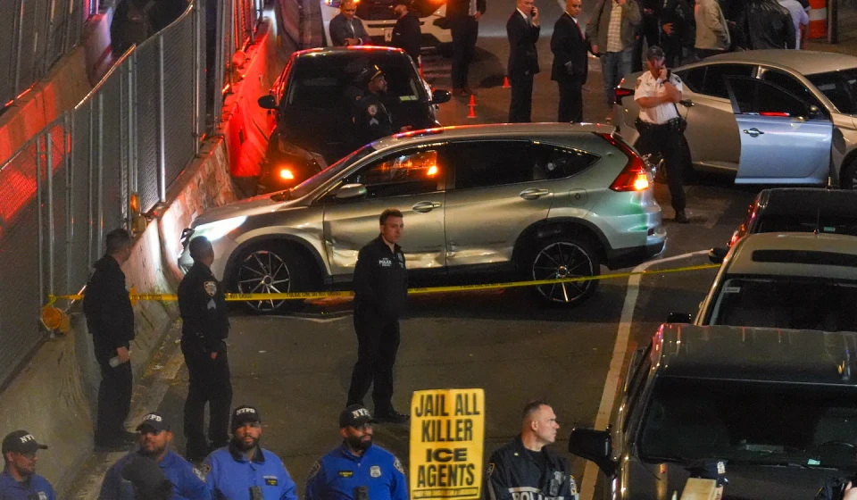 ICE officer shoots, injures man in car on crowded New York street - The Washington Post