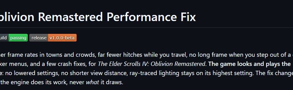 The Oblivion Remastered mod built using Claude AI increases FPS by over 40% and significantly reduces stuttering without sacrificing visual quality.
