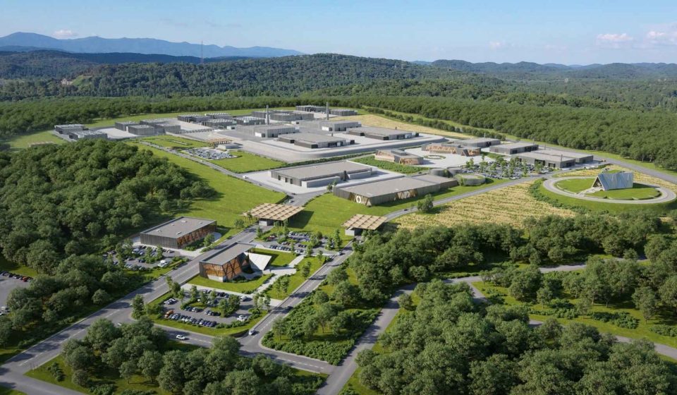A 215,000-square-foot nuclear power plant has had its frame, walls and roof completed in Tennessee, built to press uranium into billiard balls at a rate of 700,000 per year for up to 11 reactors, and the machines that do the pressing have yet to be moved inside. A 215,000-square-foot nuclear power plant has had its frame, walls and roof completed in Tennessee, built to press uranium into billiard balls at a rate of 700,000 per year for up to 11 reactors, and the machines that do the pressing have yet to be moved inside.