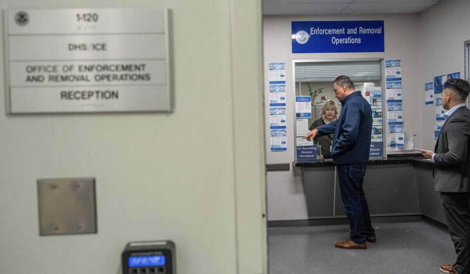 Senator Alex Padilla inspects the Sacramento ICE detention center