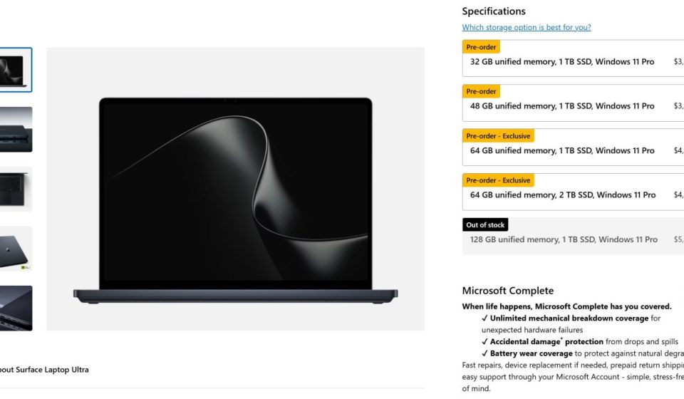 NVIDIA's CUDA Moat Accelerates Sales of RTX Spark Laptops, Higher 128GB Unified Memory Options Belong to Already Out-of-Stock Surface Laptop Ultra
