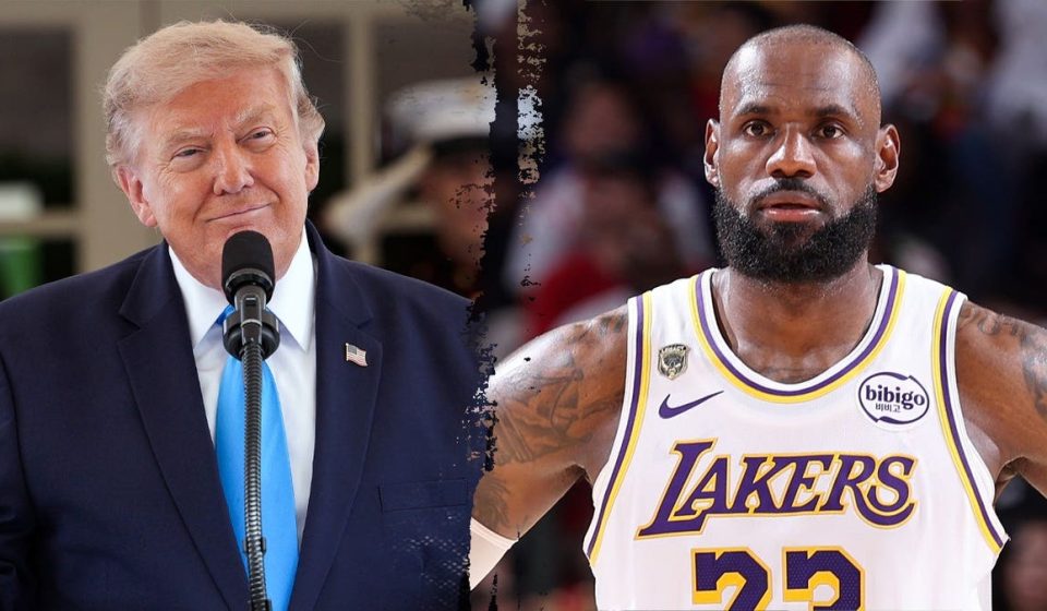 Trump calls LeBron James a ‘total disgrace’ for his national anthem antics at 76ers debut Trump calls LeBron James a 'total disgrace' for his national anthem antics at 76ers debut