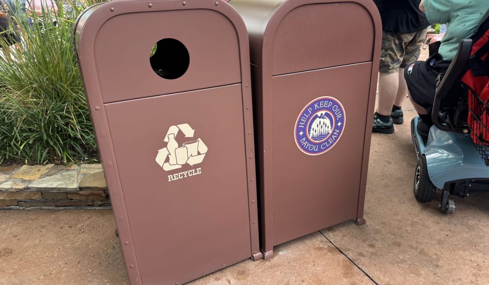 Solar Powered Trash Cans Removed from Tiana's Bayou Adventure Queue, Old Trash Cans Return