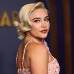 Florence Pugh wears a sheer dress on the 'Klara and the Sun' red carpet