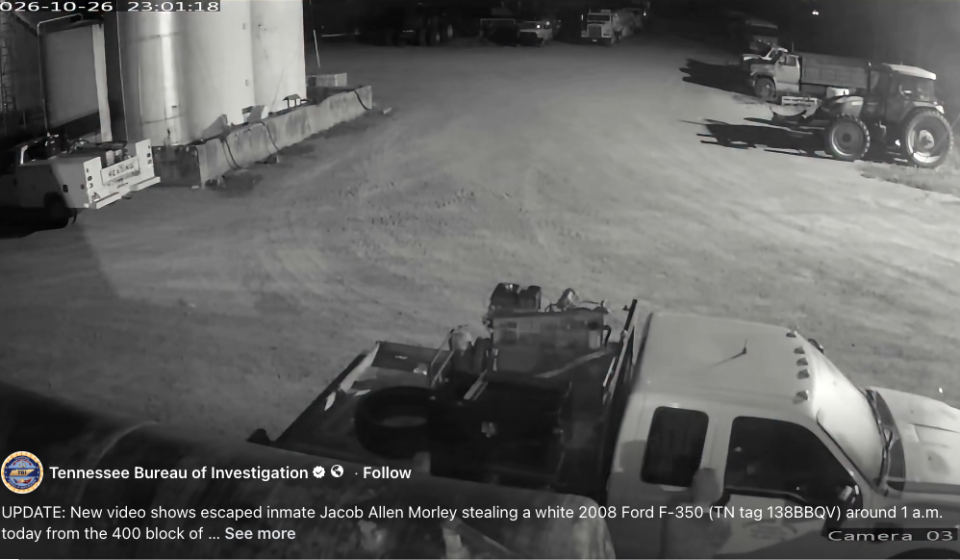 Murderer sentenced to life sentence escapes through Tennessee prison fence, uses stolen truck as getaway vehicle, officials say