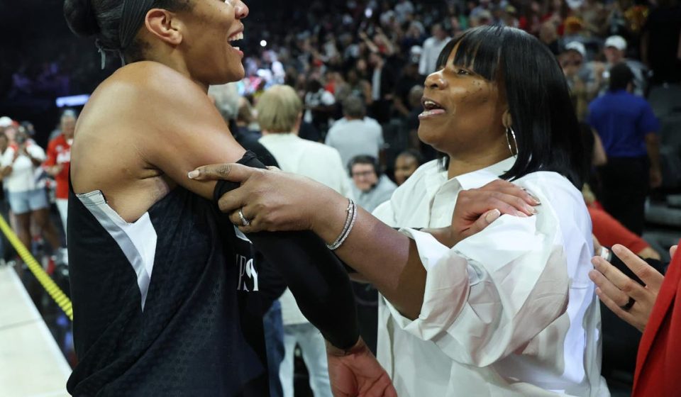 A’ja Wilson’s Mom Freaks Out When Asked to Explain Her ‘Love Beats Hate’ Sign After Game 3 Win Over Fever A'ja Wilson's Mom Freaks Out When Asked to Explain Her 'Love Beats Hate' Sign After Game 3 Win Over Fever
