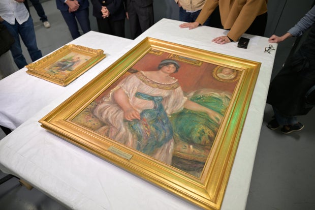 Stolen Renoir paintings found hidden and damaged behind concrete block wall: ‘Completely undetectable’ Stolen Renoir paintings found hidden and damaged behind concrete block wall: 'Completely undetectable'