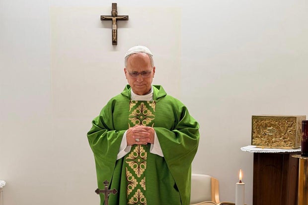 New photos show Pope Leo celebrating Mass in hospital as he recovers from lung cancer surgery