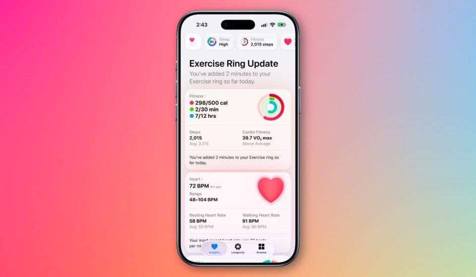 iOS 27.2 beta 4 no longer includes Apple's revised Health app