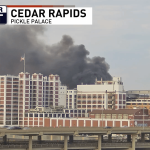 Smoking near Quaker Oats in downtown Cedar Rapids