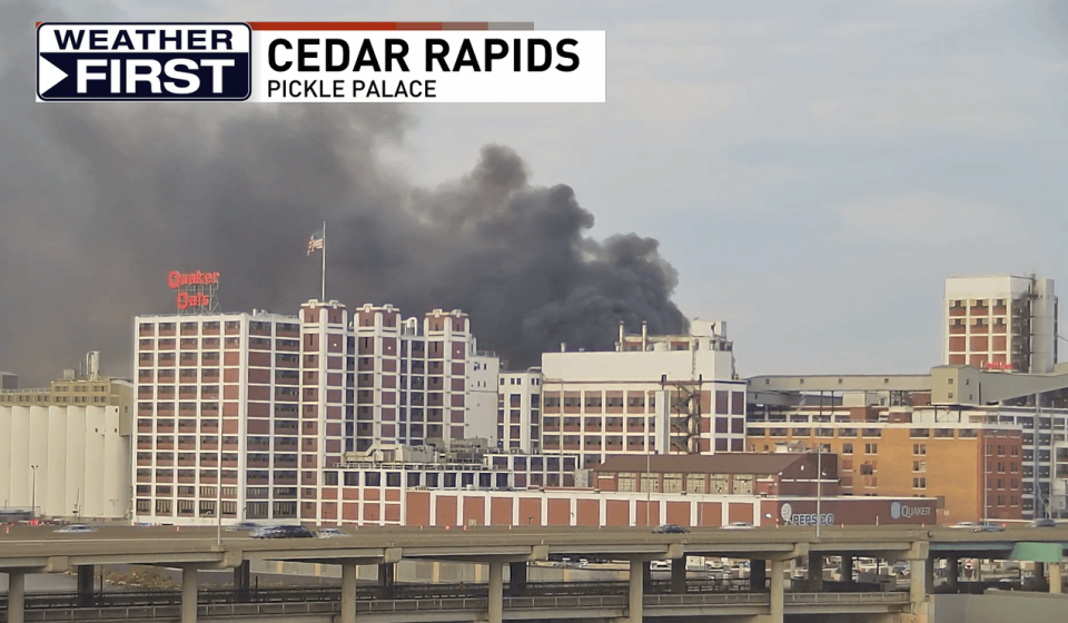 Smoking near Quaker Oats in downtown Cedar Rapids