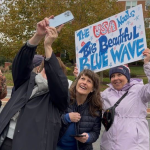 No Kings protesters openly call to vote blue despite non-partisan rules