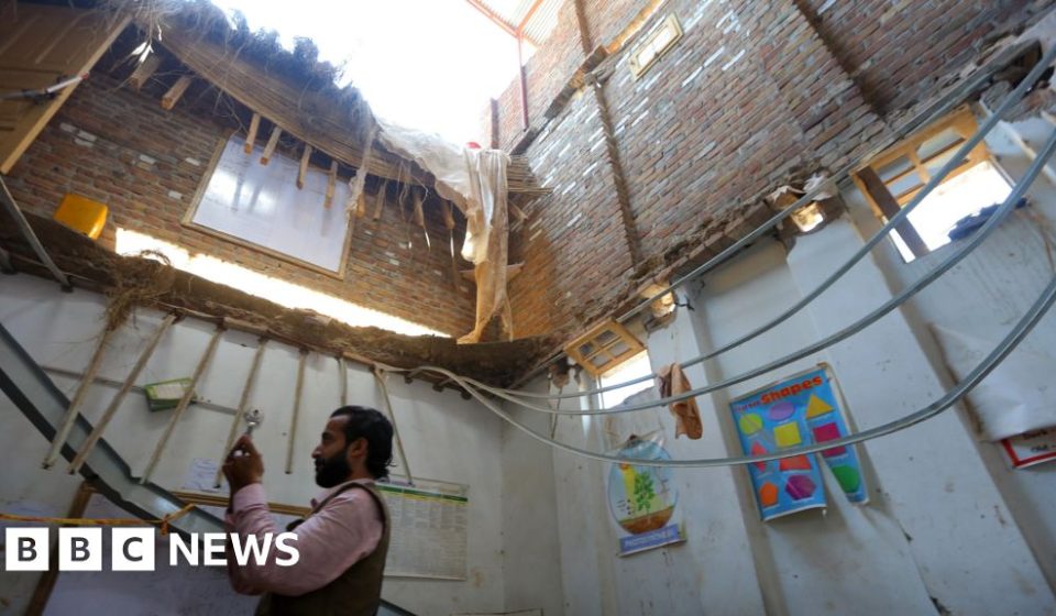 Watch: 'Cracks' heard before school roof collapses in Pakistan