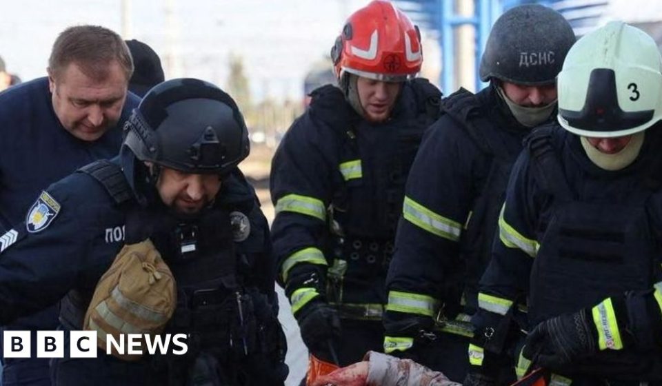 Russian drone attack on Ukrainian train station kills at least 13, officials say - BBC News Africa