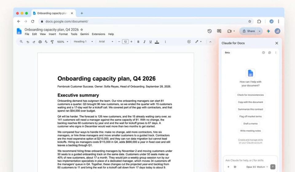 Claude benefits from the integration of Google Docs, Sheets and Slides Claude benefits from the integration of Google Docs, Sheets and Slides
