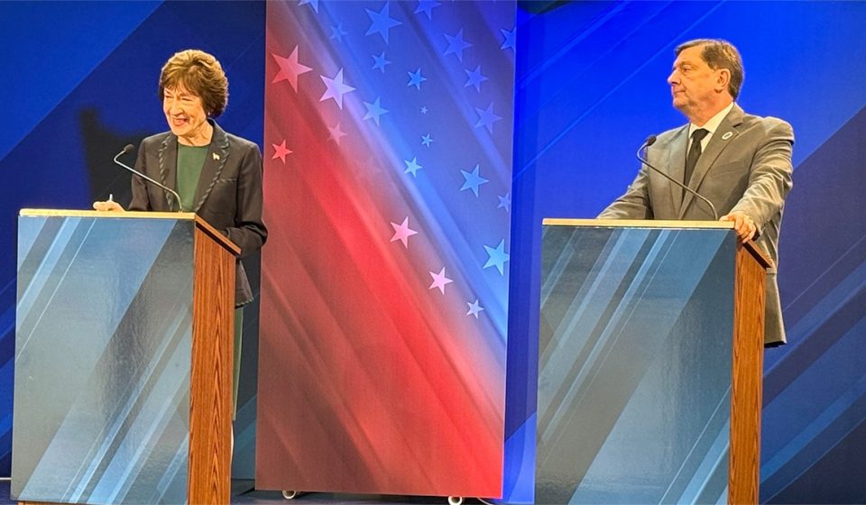 Susan Collins and Troy Jackson clash over protester at Maine debate