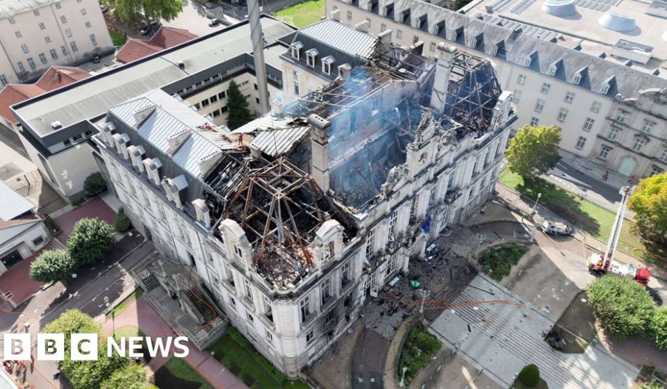 Suspect arrested after fire at Limoges town hall during unrest - French media - BBC
