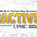 Steelers inactive for Week 6 at Buccaneers