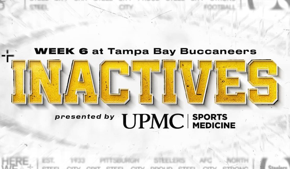 Steelers inactive for Week 6 at Buccaneers