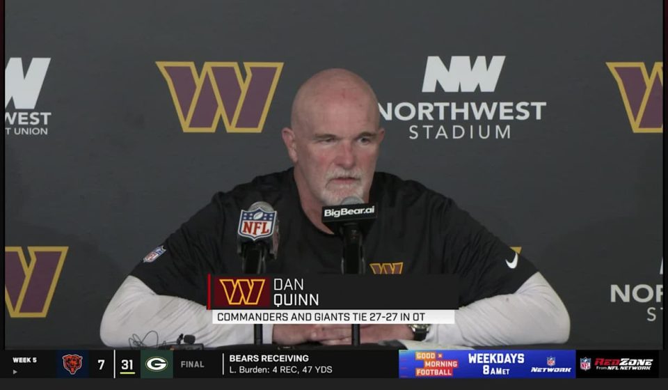 Dan Quinn Discusses Commanders' Mishandling of Lockdown at End of Overtime vs. Giants – NFL.com