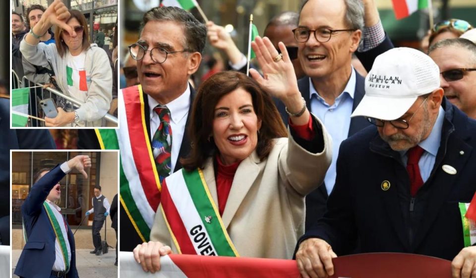 Gov. Kathy Hochul booed as she marched in New York's Columbus Day parade: 'You're a disgrace'