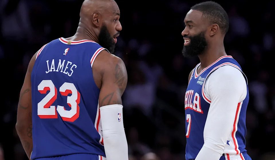 76ers spoil Knicks' night in LeBron James and Jaylen Brown's Philadelphia debuts