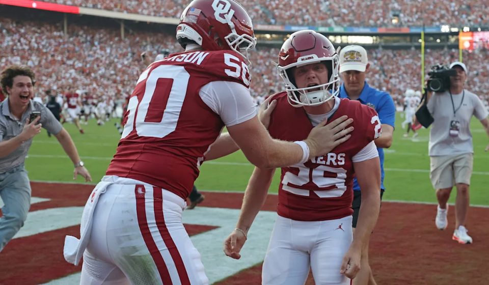 Red River Chaos: Oklahoma eliminates No. 1 Texas 27-24 on a field goal as time expires after two late Arch Manning interceptions