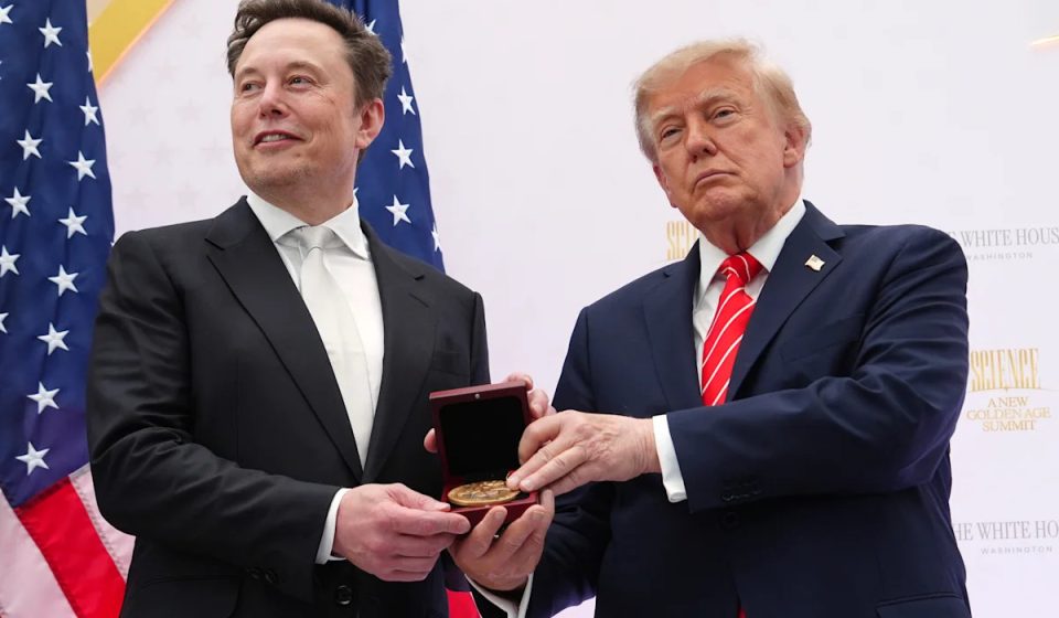 Trump disclosed millions of new transactions in SpaceX and Microsoft. Today he presented medals to their CEOs.