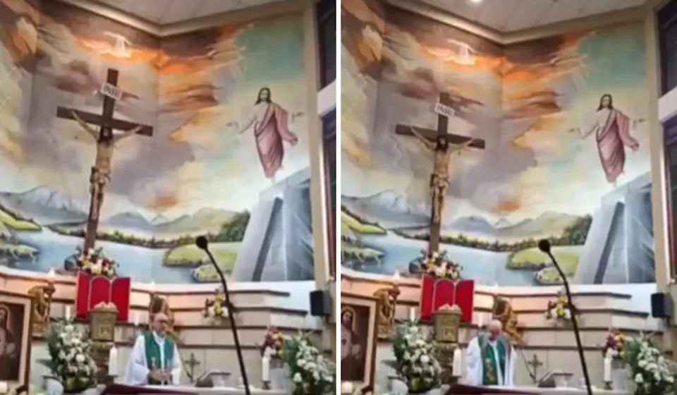 Priest dies after Jesus statue falls during mass livestream Priest dies after Jesus statue falls during mass livestream