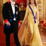 Kate Middleton makes a dramatic entrance in a yellow dress for a rare tiara moment at the state banquet