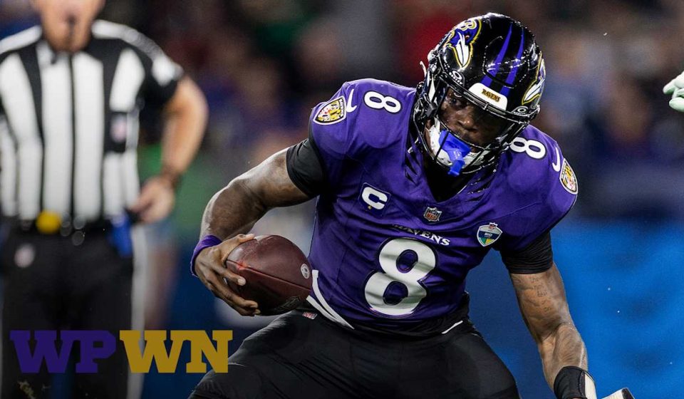 Lamar Jackson not practicing following ankle injury