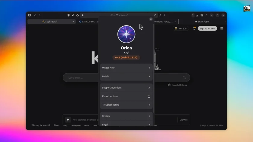 Orion Browser for Linux removed just months after beta launch
