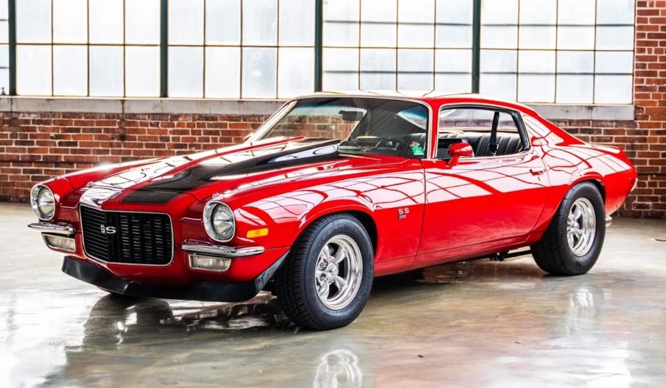 1970 Chevy Camaro for sale with 90,000 miles shown with supercharged V8 and 5-speed shifter packages