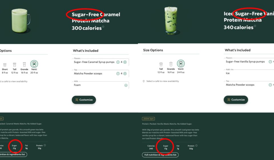 We Asked Starbucks Why Their “Sugar-Free” Drinks Contain Sugar and Now We’re Even More Confused We Asked Starbucks Why Their “Sugar-Free” Drinks Contain Sugar and Now We're Even More Confused