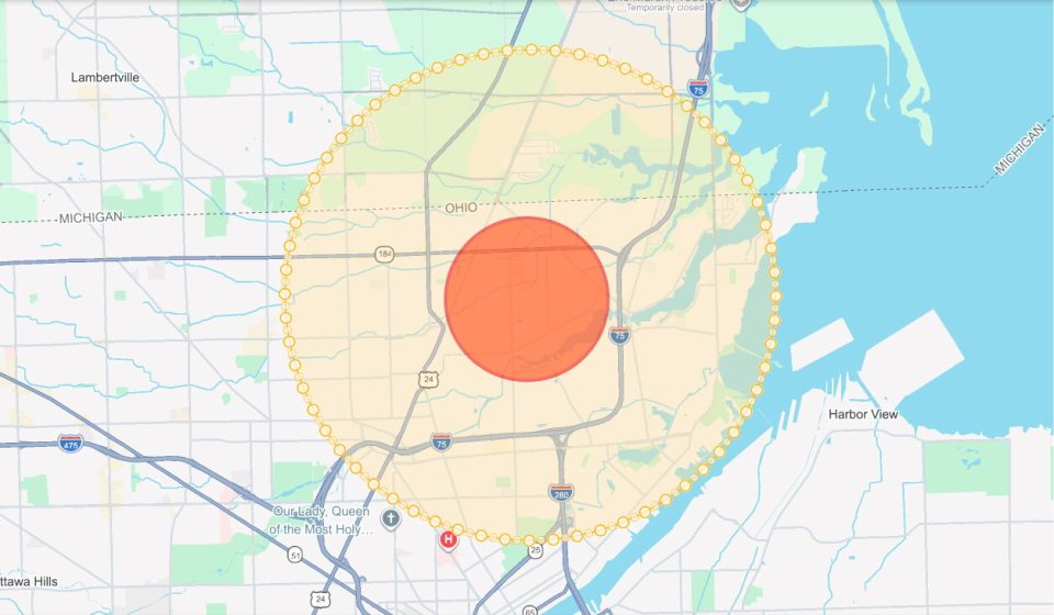 Chemical leak forces evacuation within 1 mile radius in Toledo