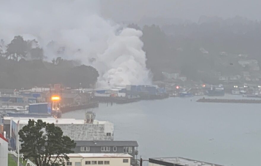 Evacuations ordered within a mile of seafood factory fire on Newport's Bayfront