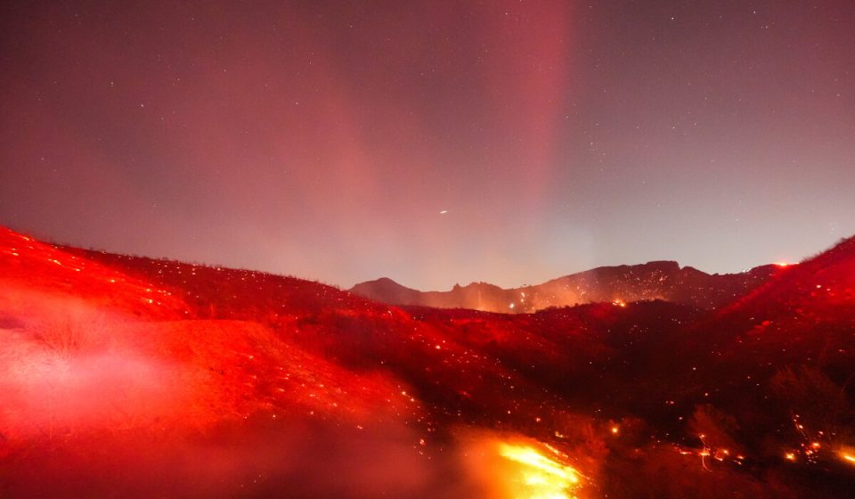 Several Southern California homes are on fire in fast-moving wildfire