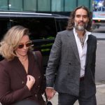 Russell Brand arrives at a London court for his rape and sexual assault trial