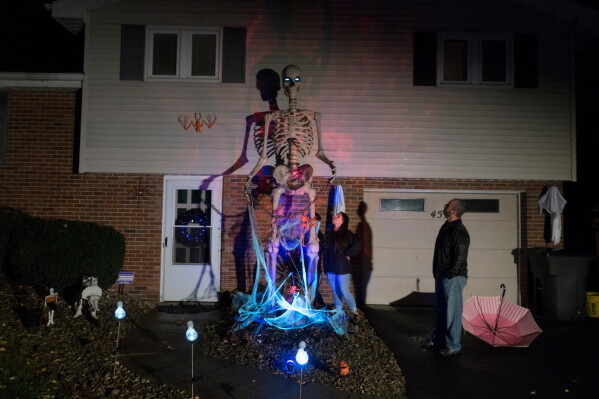 The giant skeleton has become a Halloween staple in the United States