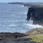 Scenic cliff collapses on the coast of the Big Island of Hawaii