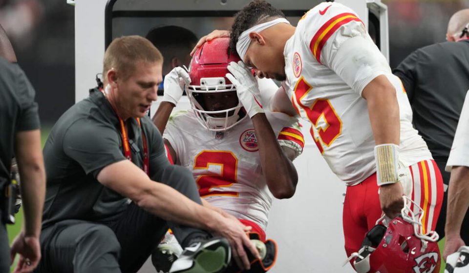 Chiefs WR Thornton suffers gruesome ankle injury against Raiders. Chiefs WR Thornton suffers gruesome ankle injury against Raiders.