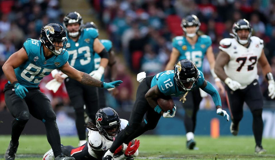 Travis Hunter's end zone interception keeps Jaguars alive in London